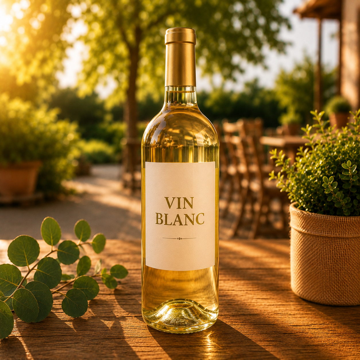 Bouteille de vin blanc
